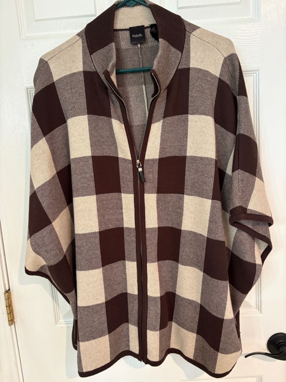 Rafaella Brown and Cream Knit Poncho